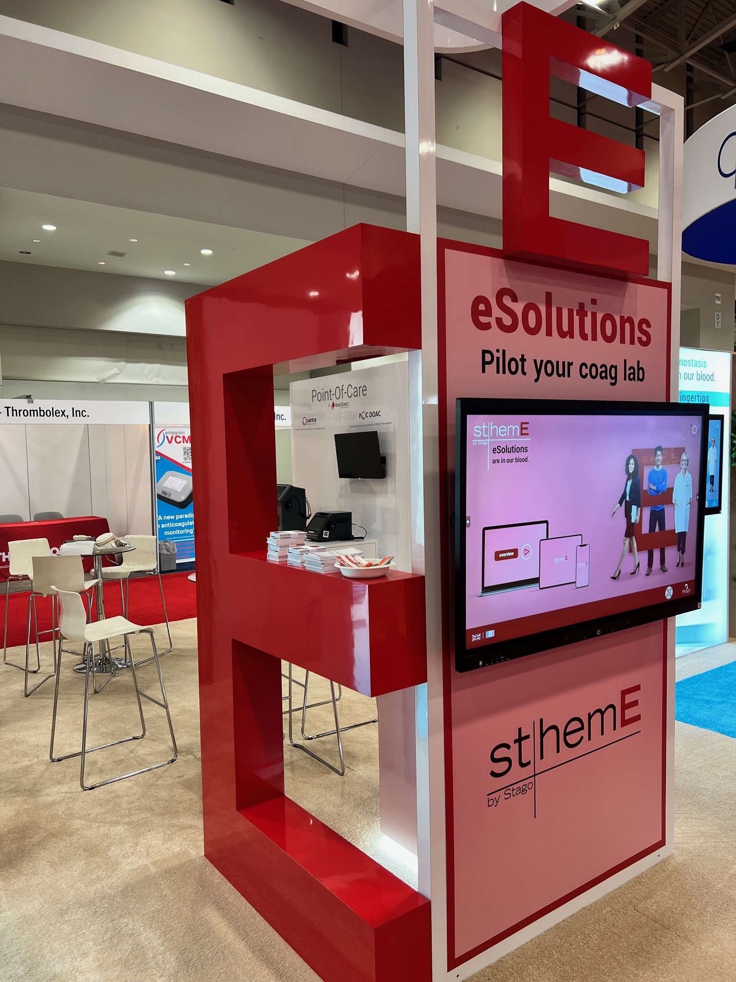 Photo of the sthemE corner on the Stago booth at ISTH 2025 congress