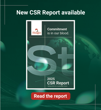 Pop up of Stago's 2025 CSR report. Click to visit the CSR page. 